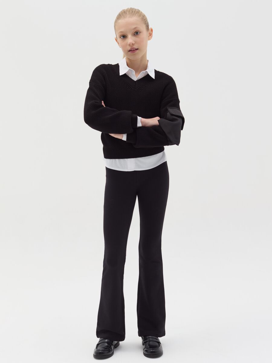 Leggings flare fit tinta unita_1