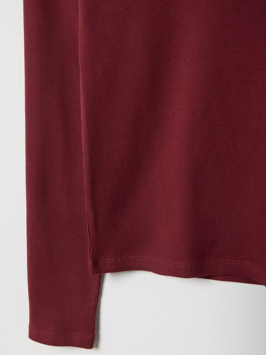 Red pure cotton long sleeve T-shirt regular fit_5