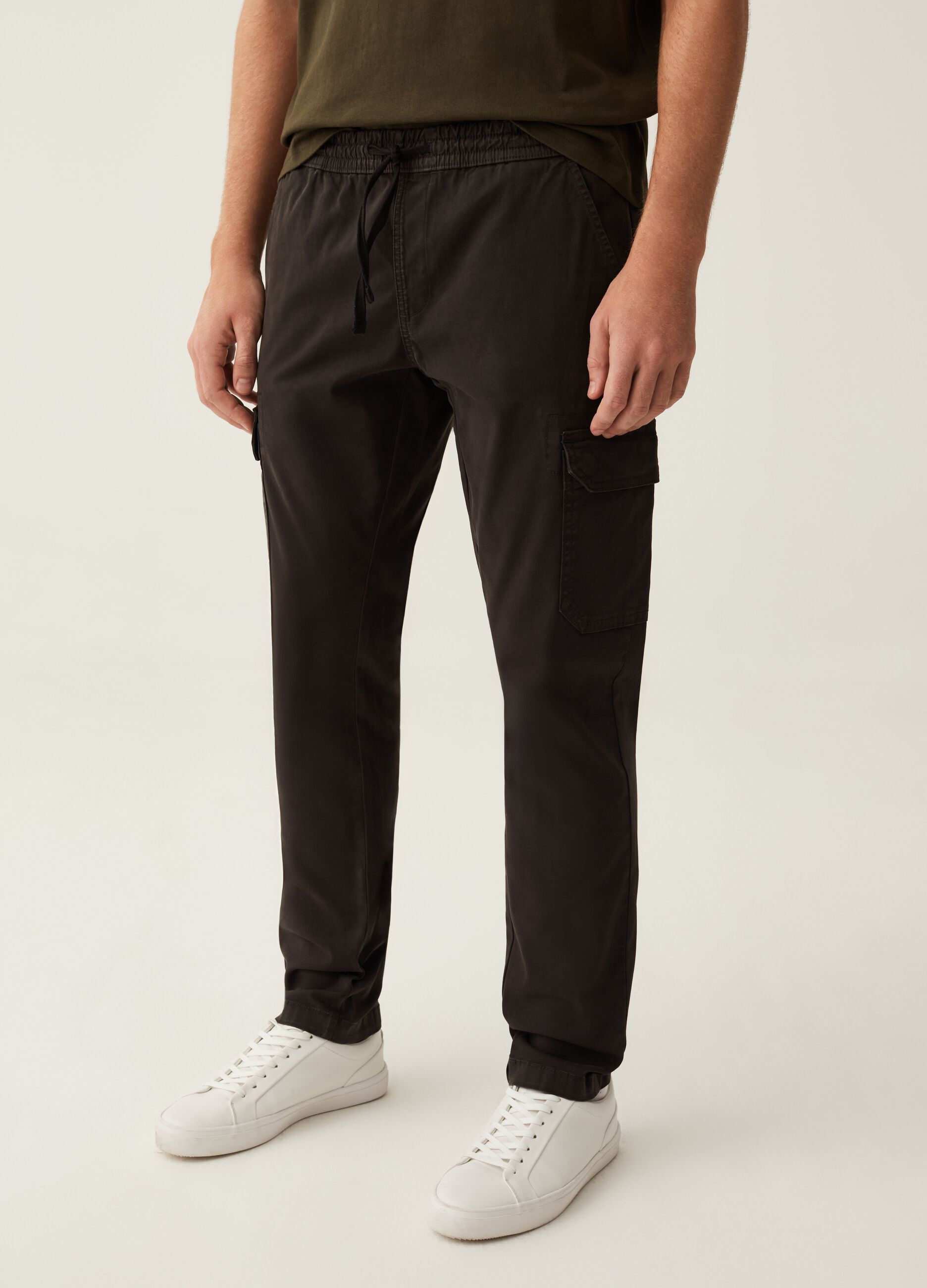 Joggers cargo in cotone stretch_0