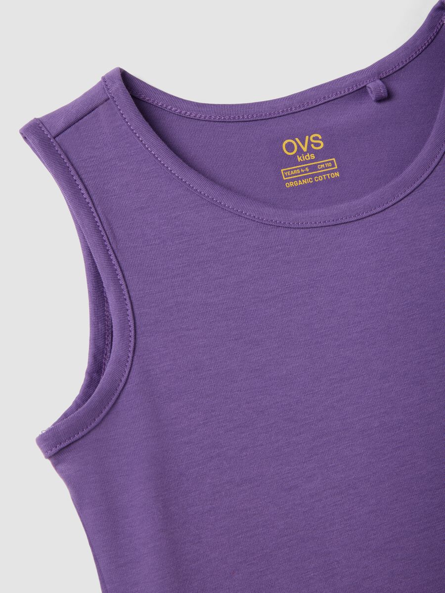 Vestito senza maniche in puro cotone viola da bambina regular fit_2