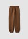 Brown cotton-blend joggers with elasticated waist, regular fit_4