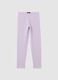 Girls' Purple Stretch Cotton Leggings_0