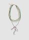 Multicolour multi-strand necklace with dangling pearls_0
