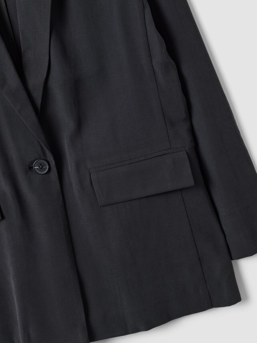 Blazer nero in misto viscosa regular fit_5