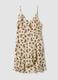 Beige stretch dress with floral print_0