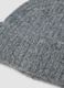 Cappello grigio in lana elasticizzata a coste_1
