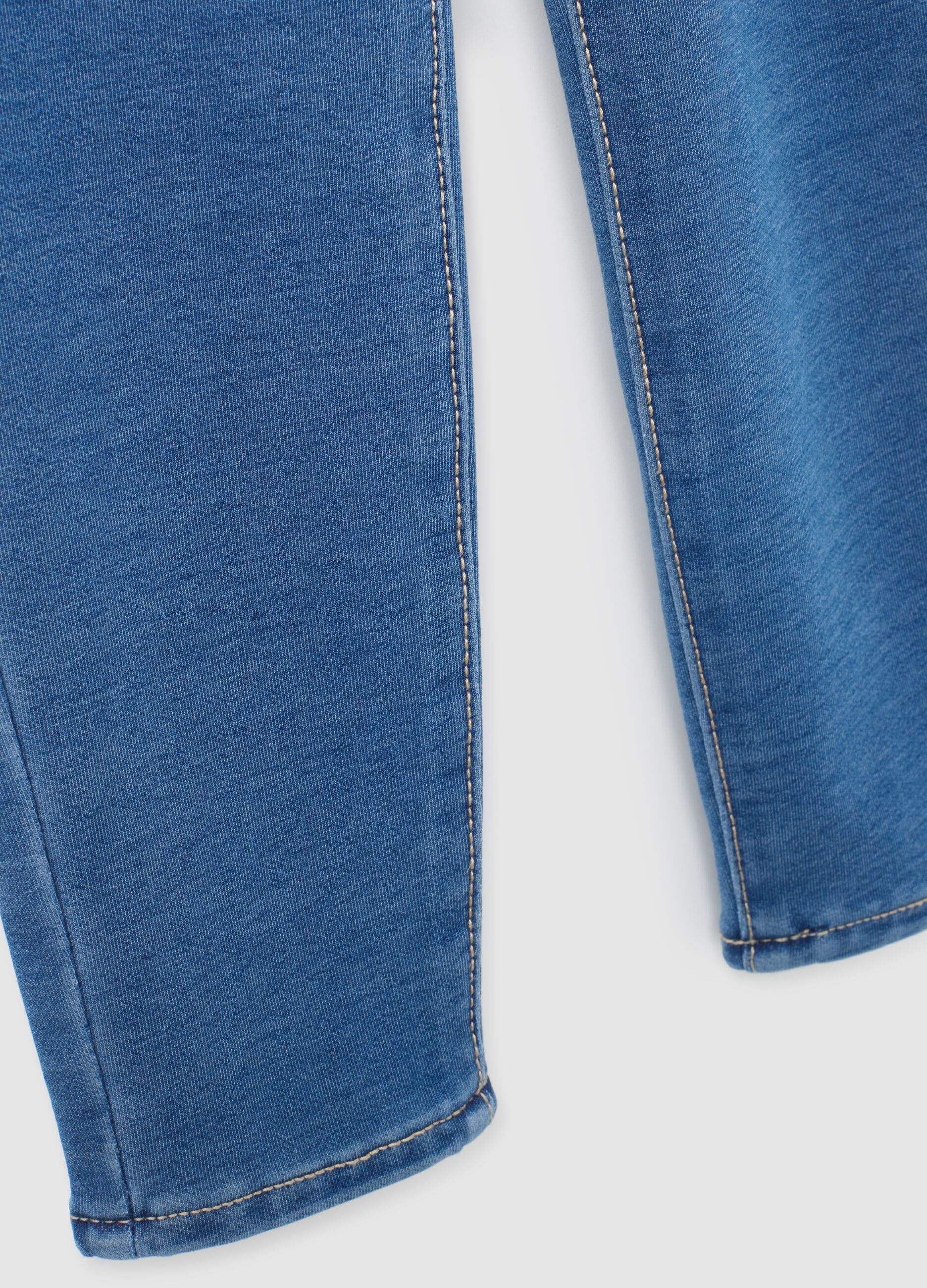 Jeggings da bambina in misto cotone blu skinny