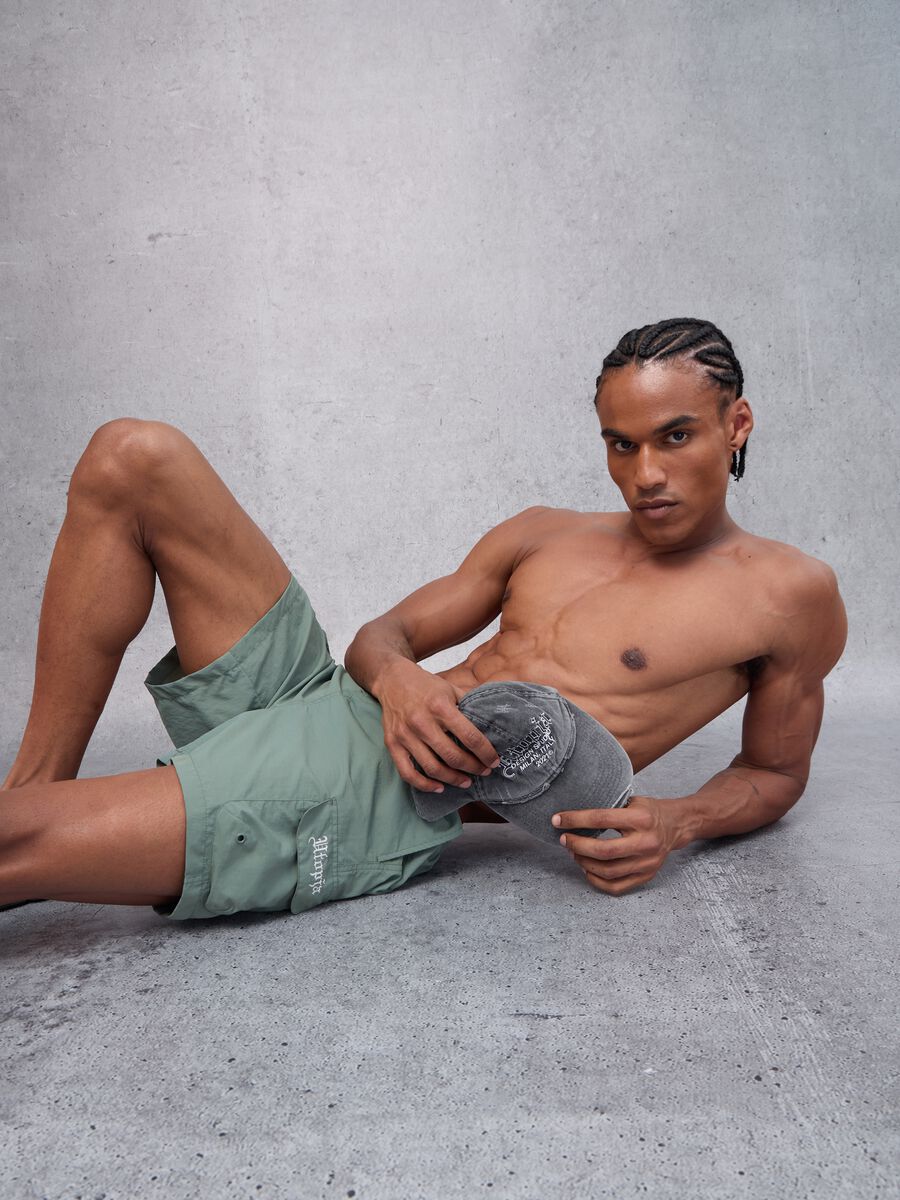 Cargo Swim Shorts Military Green_2