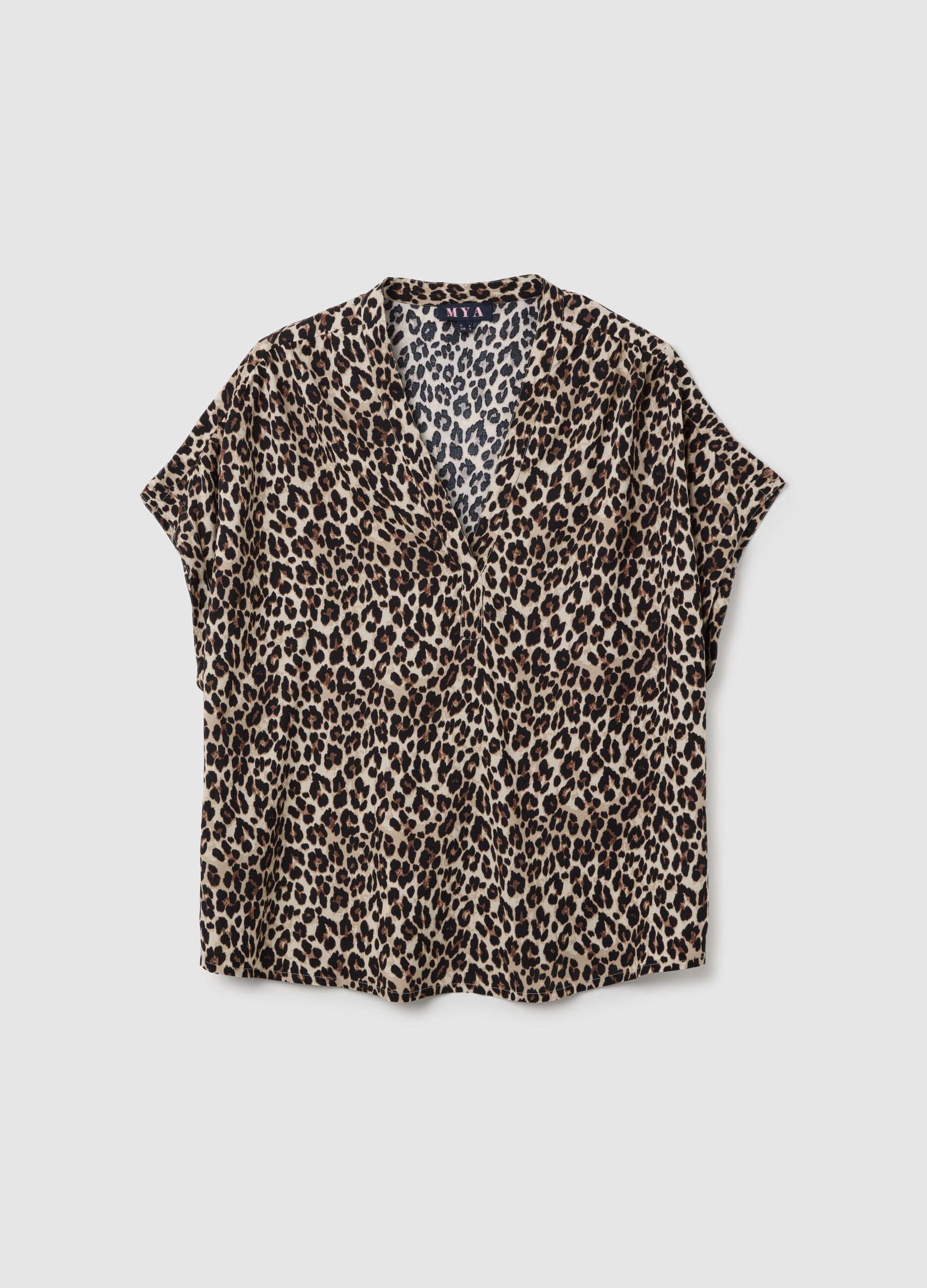 Multicolour pure viscose blouse regular fit