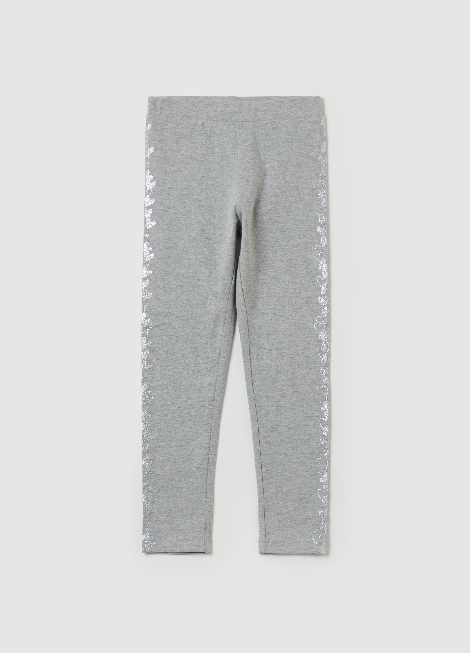 Leggings with glitter print