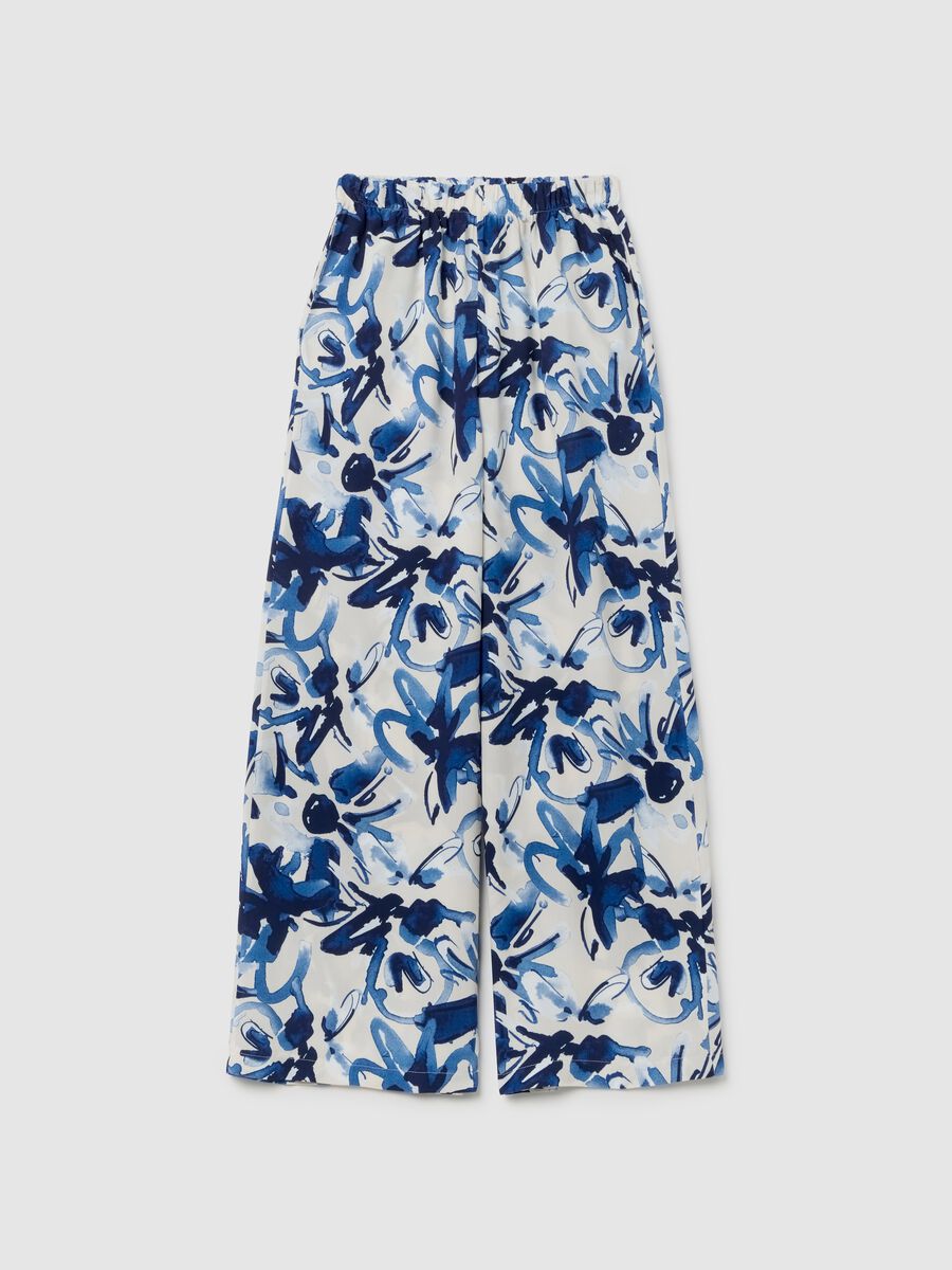 Women's Multicolour Regular Fit Trousers with Floral Print_0