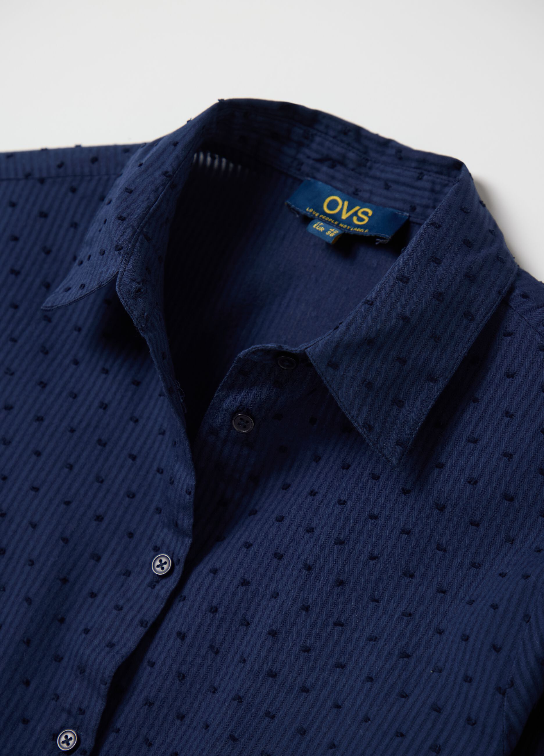 Camicia da donna in puro cotone blu regular fit