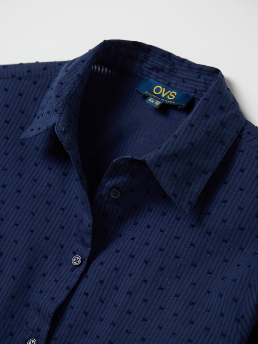 Women’s blue, regular-fit shirt in 100% cotton_5