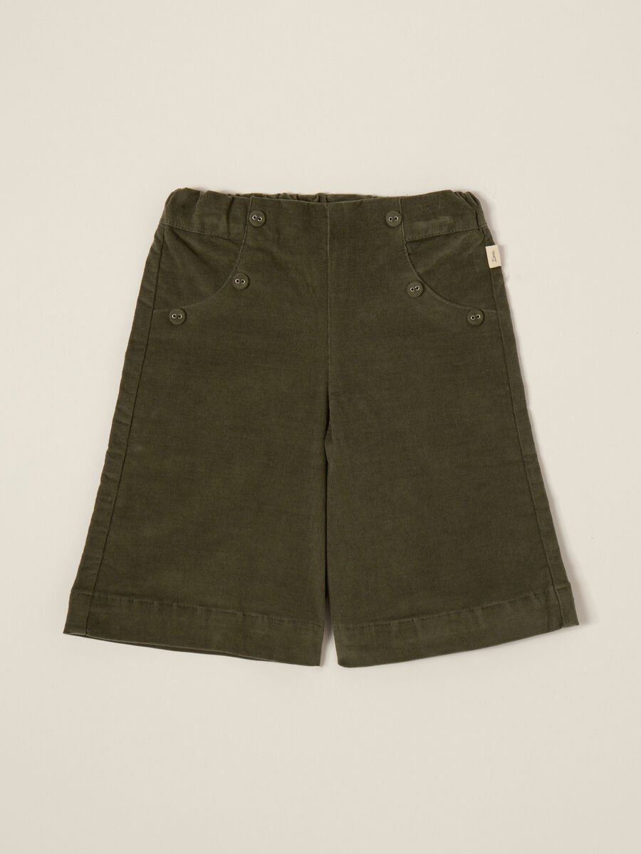 Green regular corduroy trousers_0