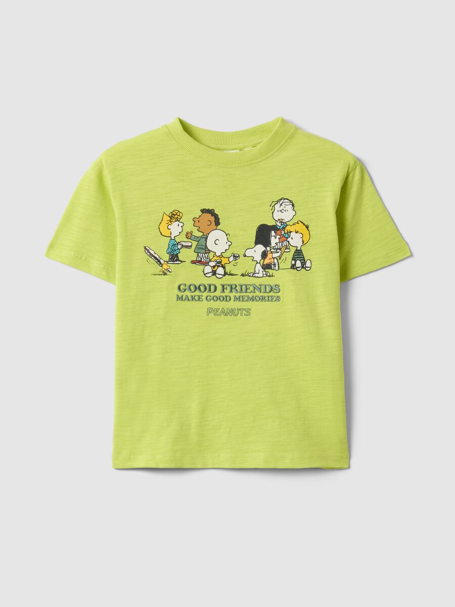 T-shirt in misto cotone giallo da bambino regular fit con Peanuts_0