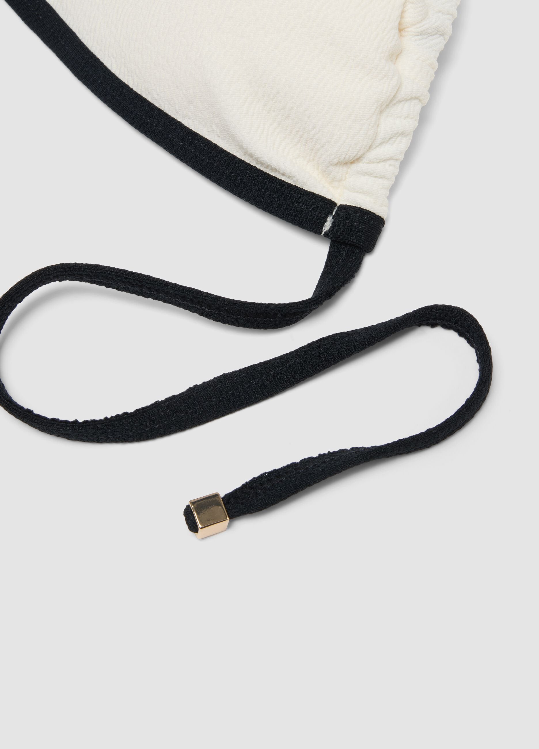 Multicolour triangle bikini top in stretch fabric