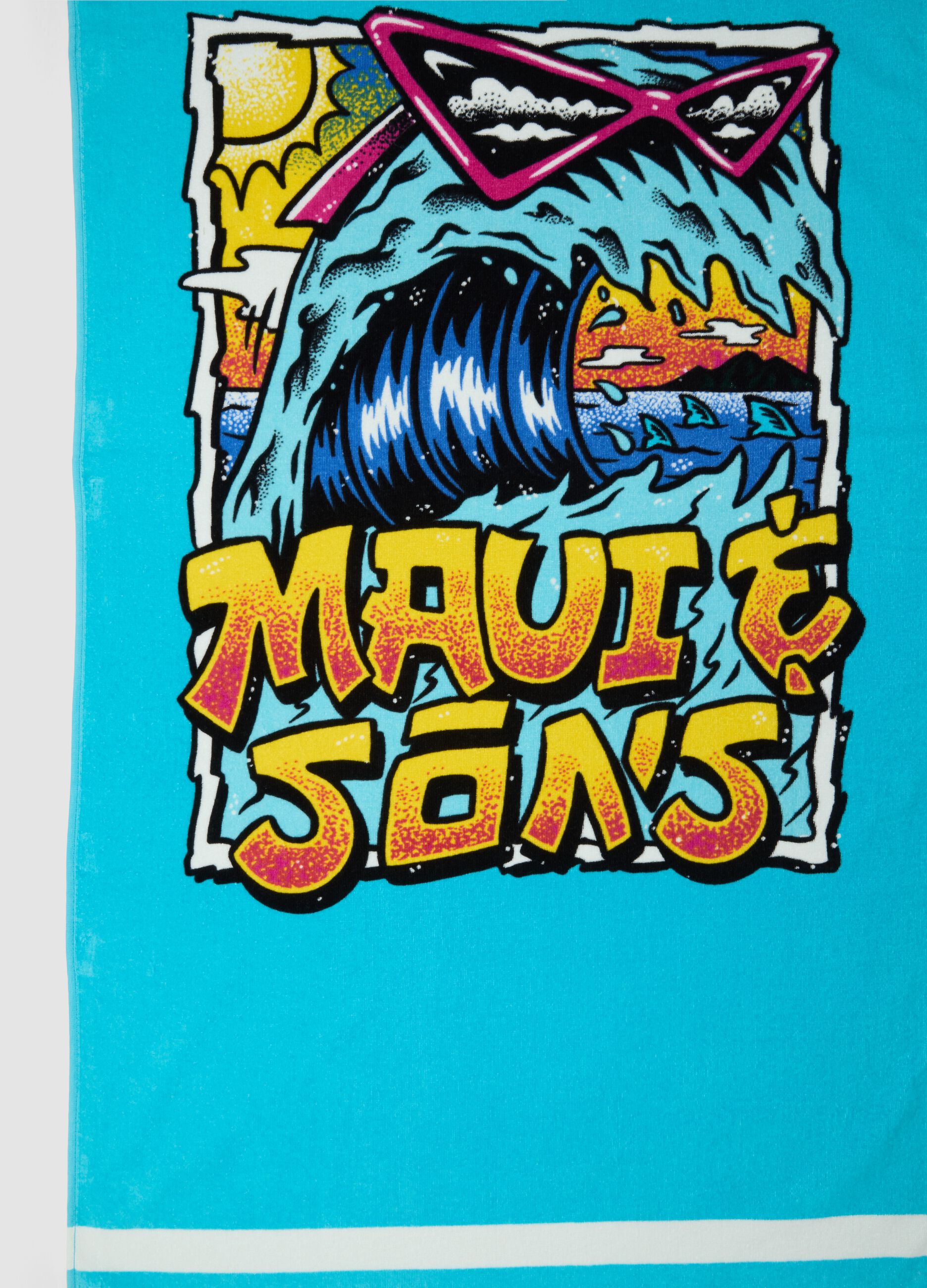 Blue pure cotton beach towel