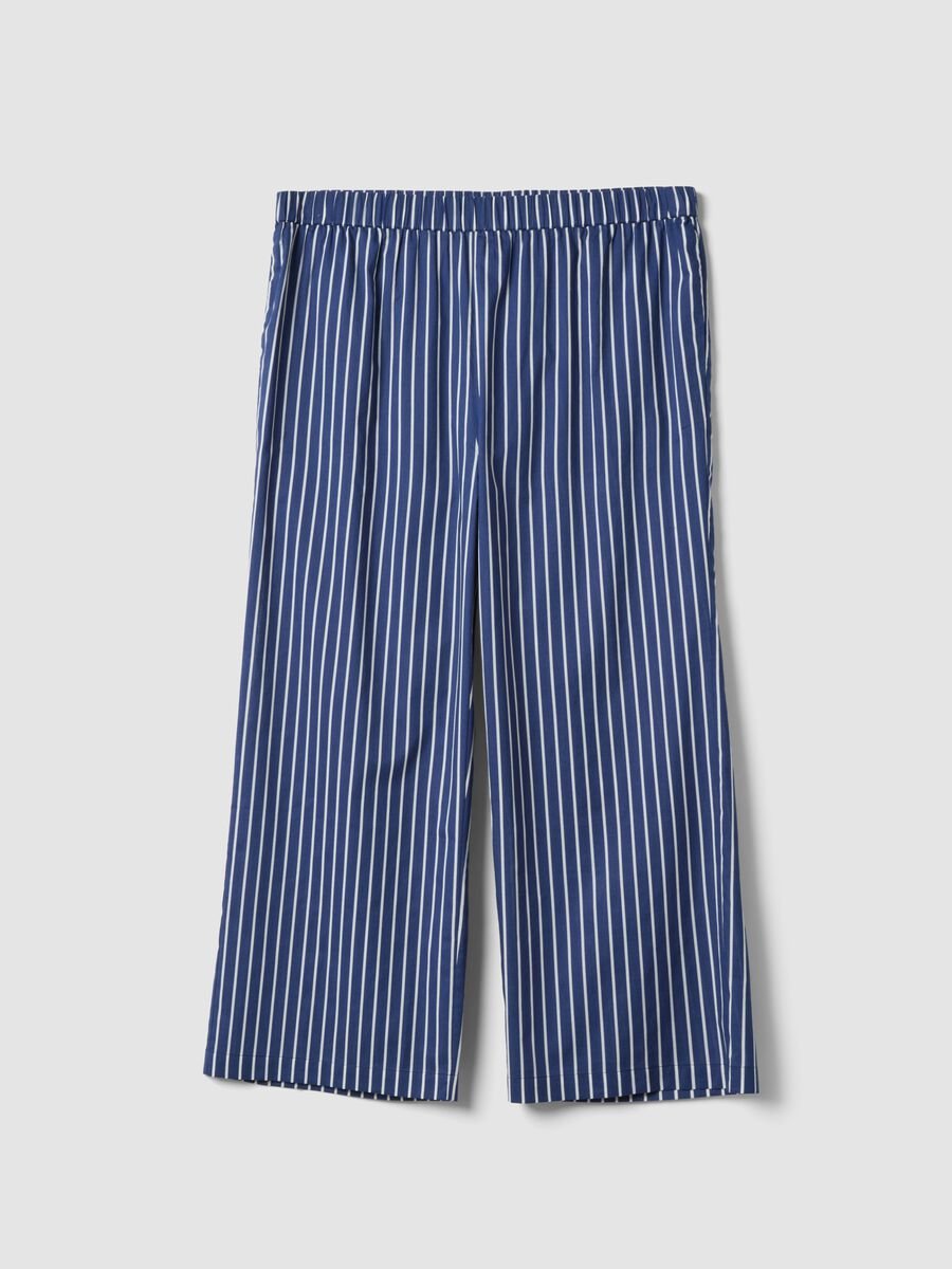 Blue striped pure cotton trousers_0