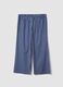 Blue striped pure cotton trousers_0