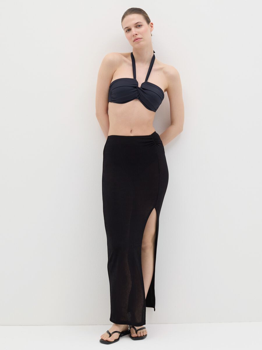 Long black beach cover-up skirt_0
