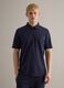 Short-sleeved blue stretch cotton polo regular fit_0