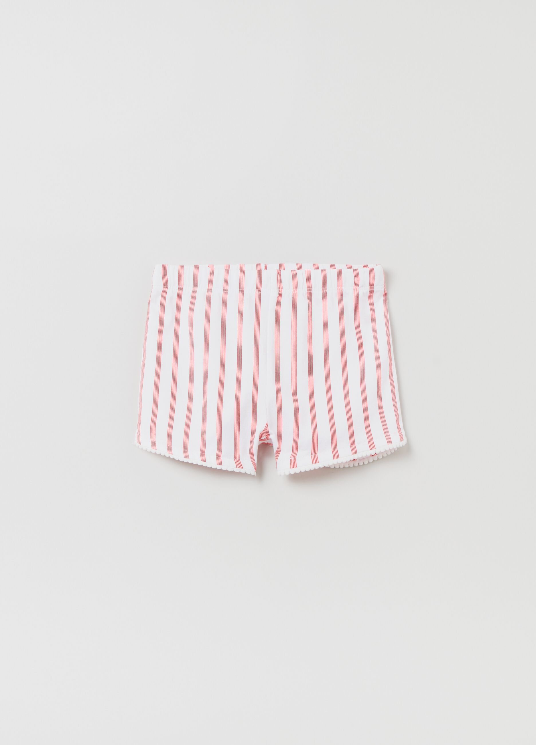 Shorts in cotone stretch stampa a righe_0