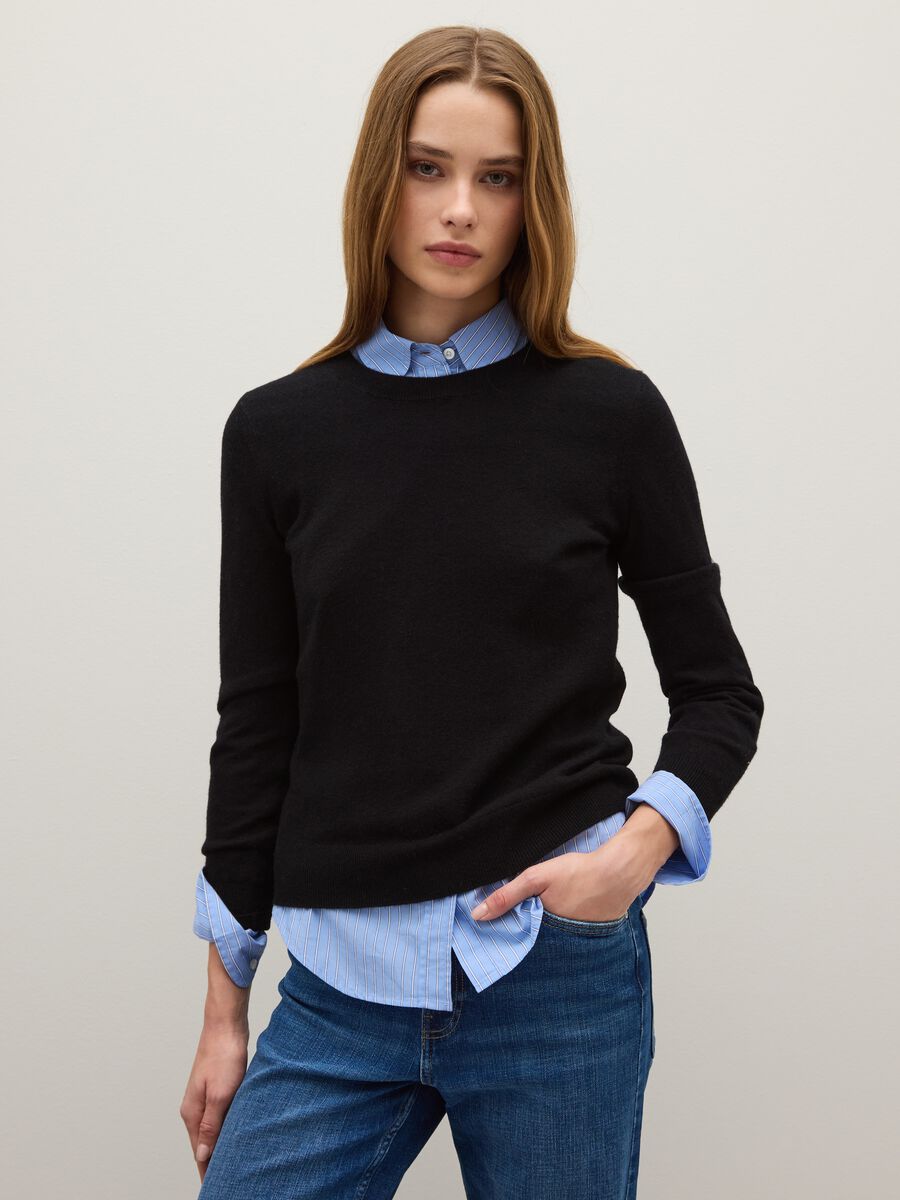 Black Pure Wool Jumper Regular Fit_0