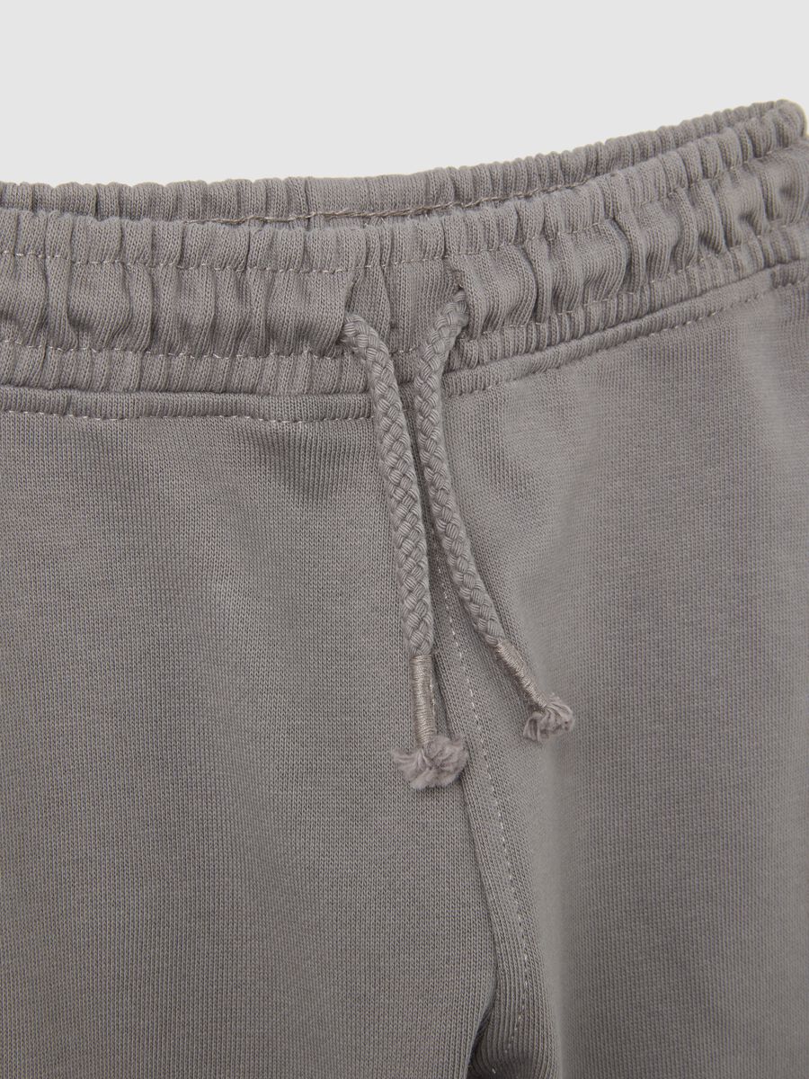 Pantaloni da neonato in puro cotone grigio regular fit_2