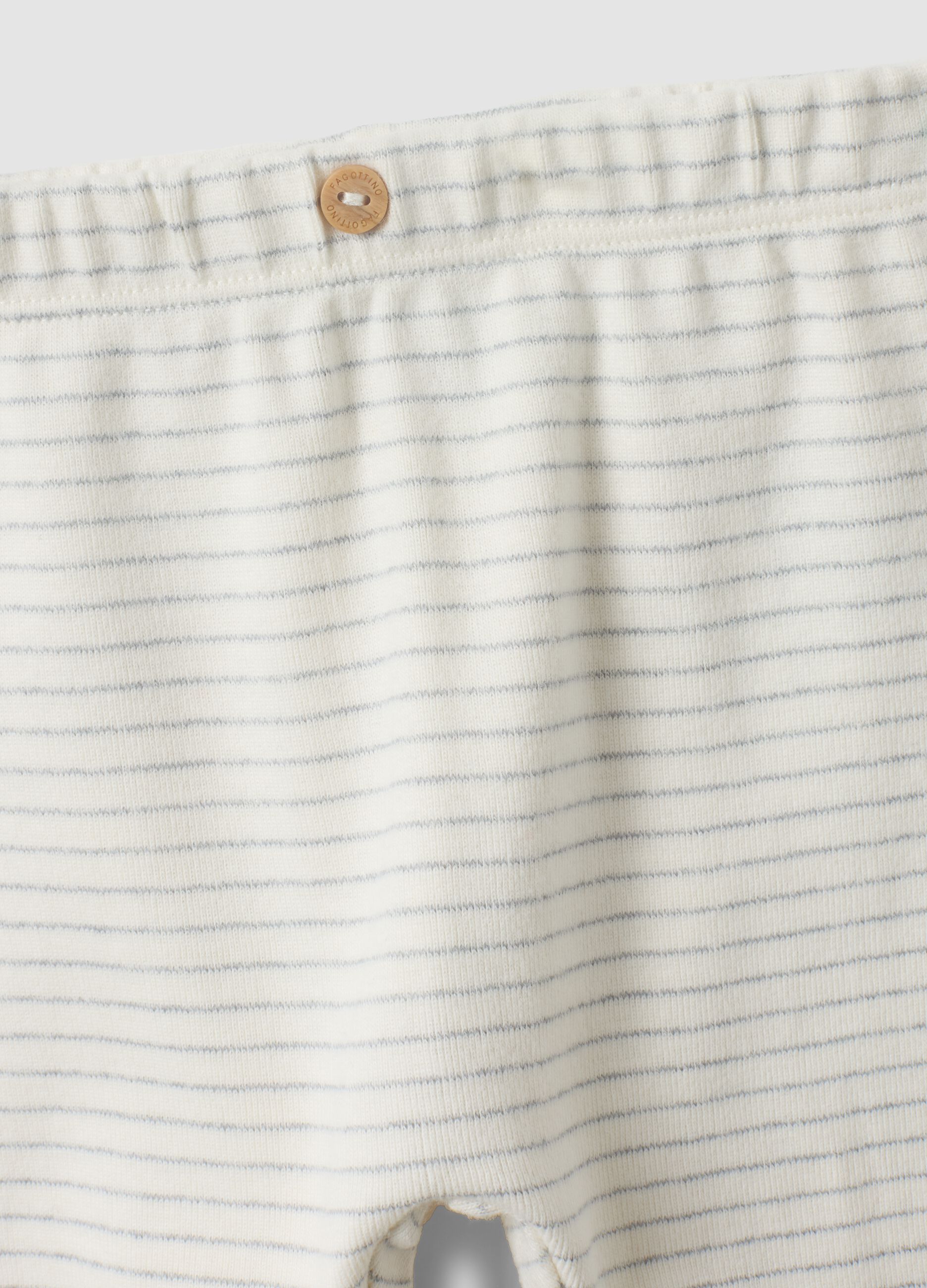 White organic cotton knit and trouser set for newborns