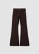 Brown flared stretch-cotton jeans_0