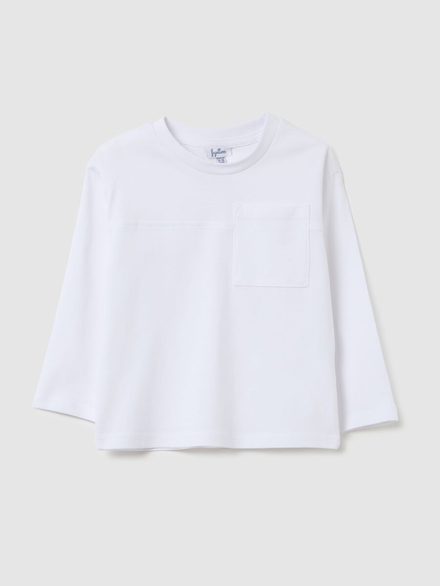 Children's pure cotton white regular fit shirt_0