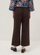 Pantaloni wide leg in misto cotone elasticizzato marroni regular fit_2