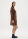 Brown maternity dress with animal print knitted fabric_1
