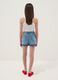 Blue pure cotton denim shorts for girls, straight fit_1