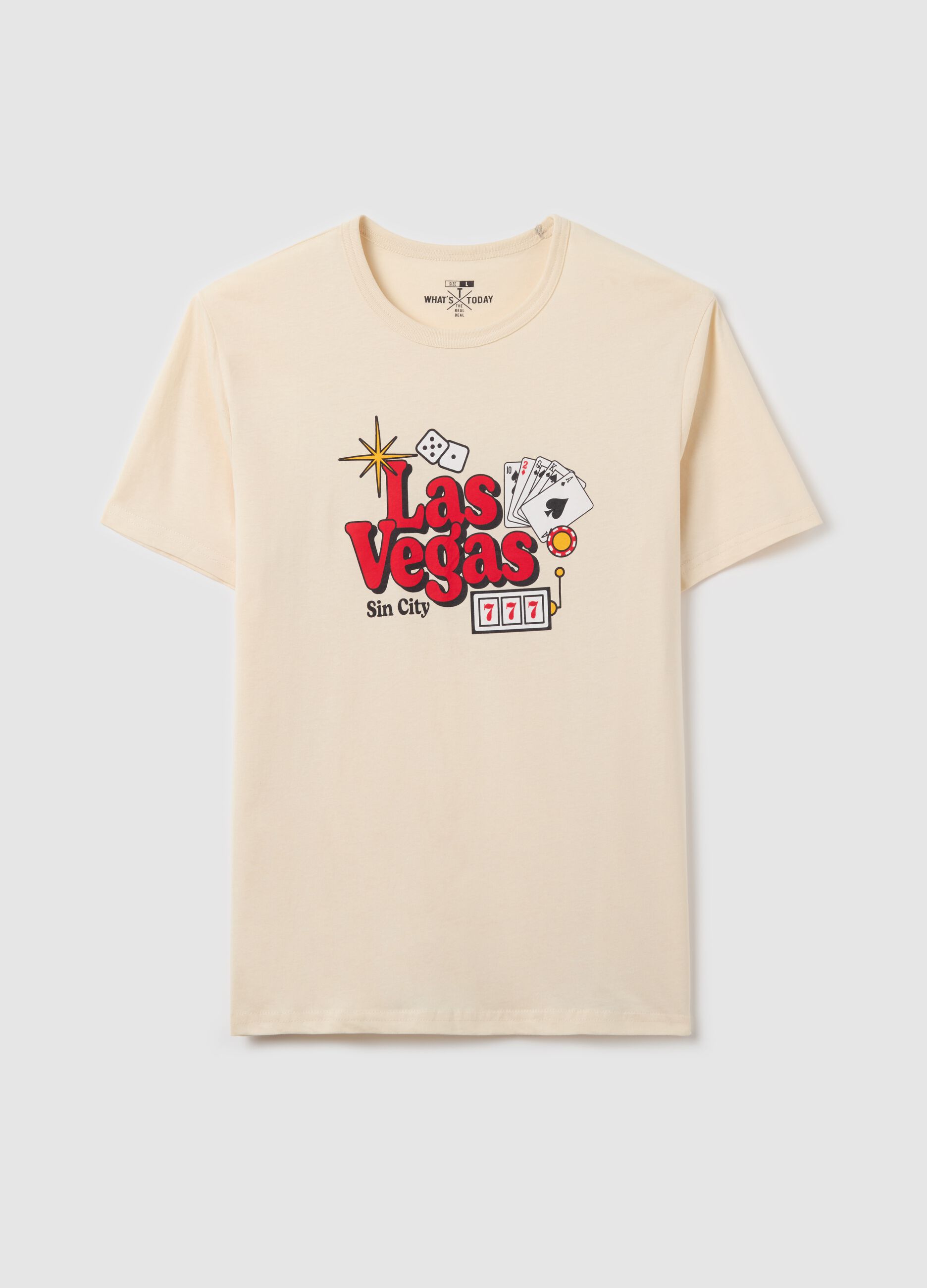 Cotton T-shirt with "Las Vegas Sin City" print