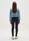 Girls' Black Stretch Cotton Treggings_1