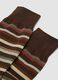Brown striped short socks in stretch cotton_2