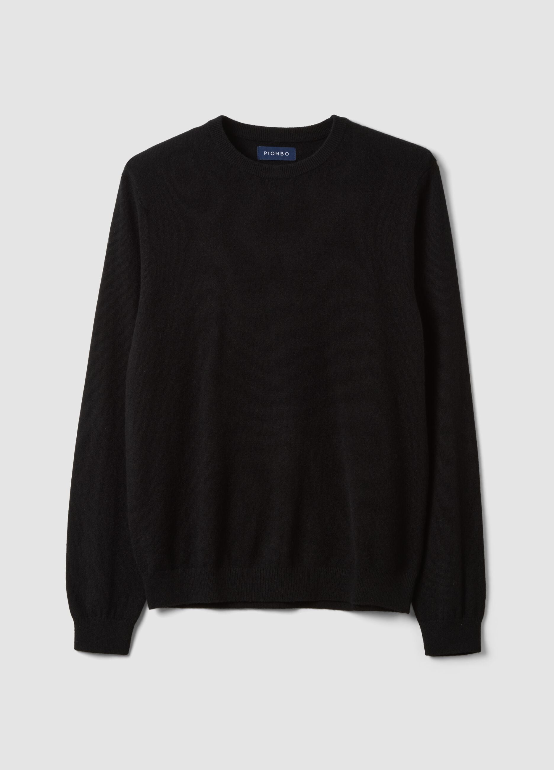 Black pure cashmere jumper, regular fit
