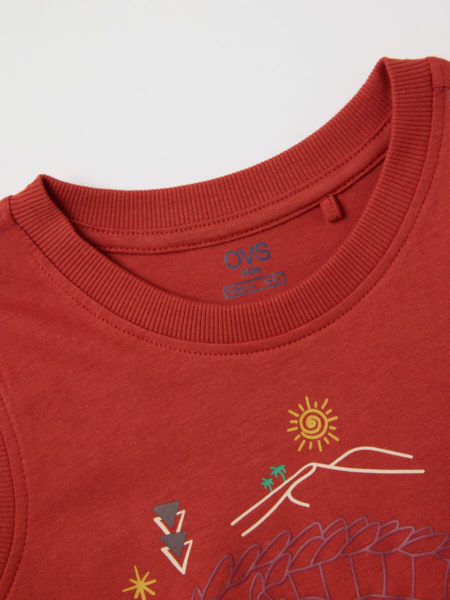Children's red pure cotton tank top regular fit_2