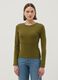 Maglia a maniche lunghe in puro cotone verde regular fit_0