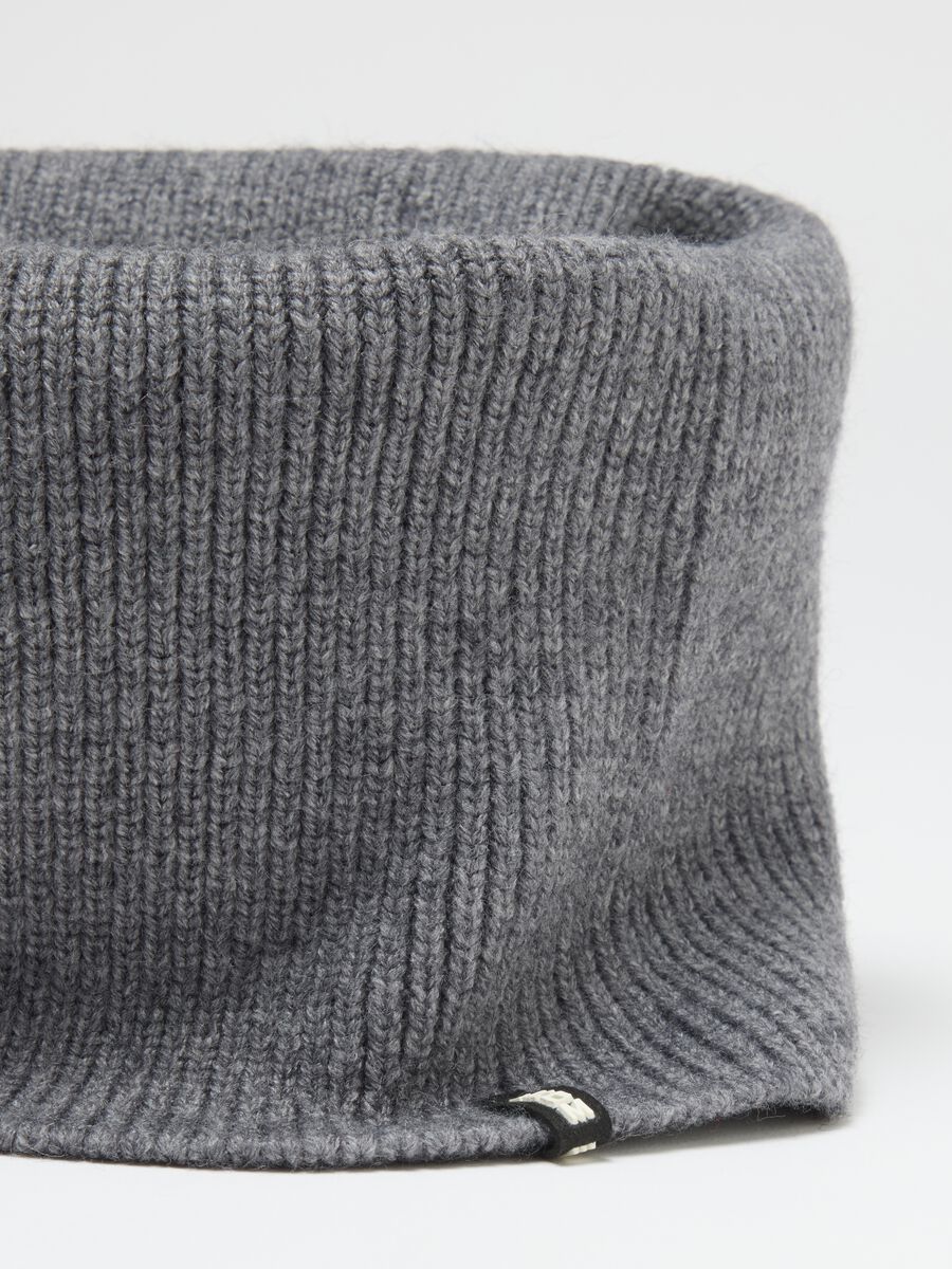 Heavy Grey Acrylic Blend Neck Warmer_2