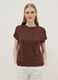 T-shirt marrone a maniche corte in viscosa elasticizzato_2