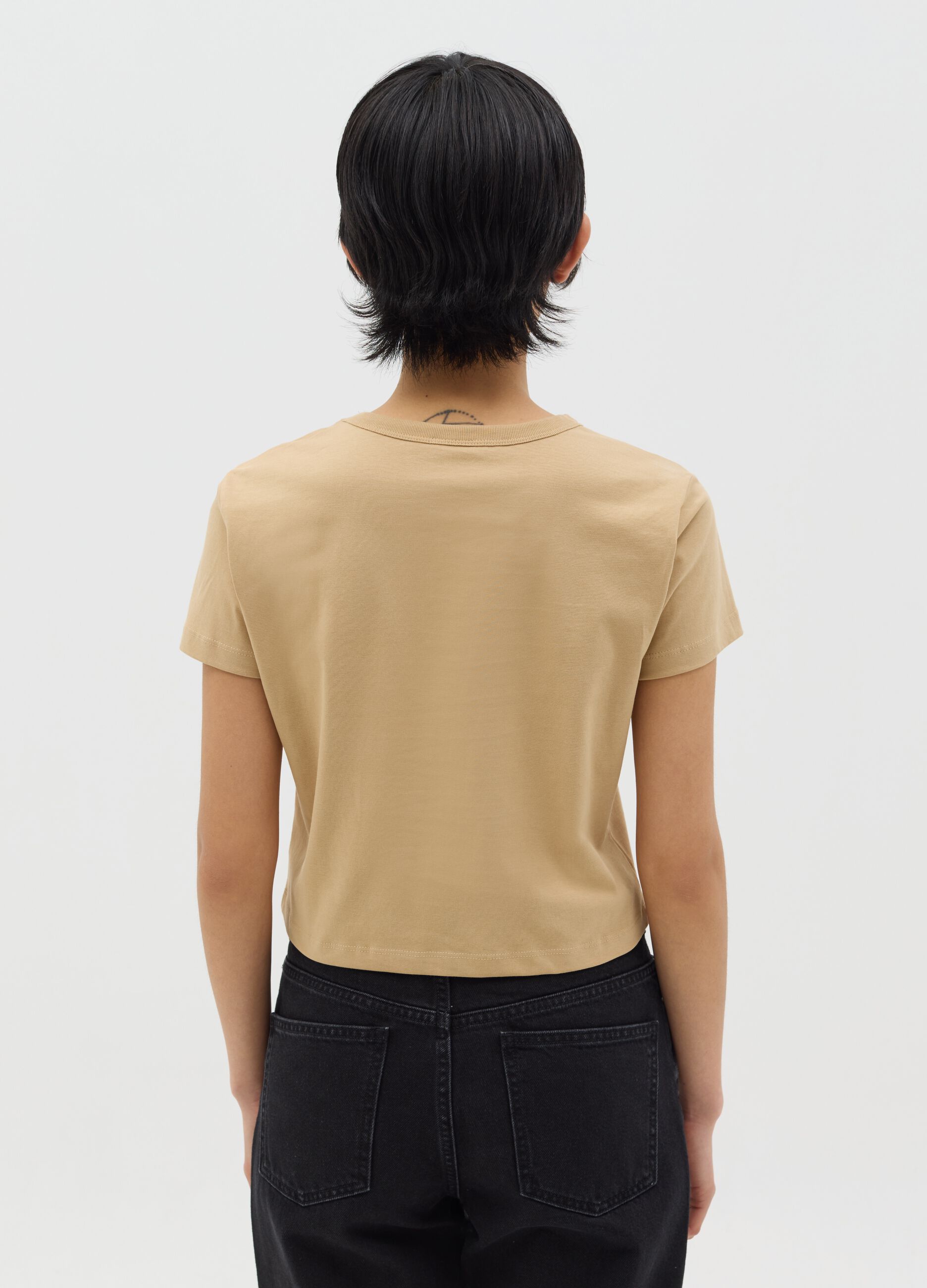 Beige T-shirt in cotton with Chip 'n' Dale print