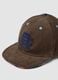 Brown pure cotton ribbed cap with peak_2