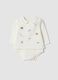 White organic cotton baby bodysuit with collar_0