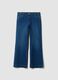 Blue cotton and stretch viscose denim jeans, bootcut fit_4
