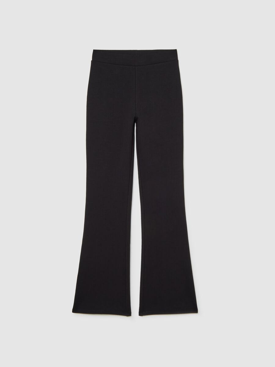 Black Stretch Flare Leggings_0