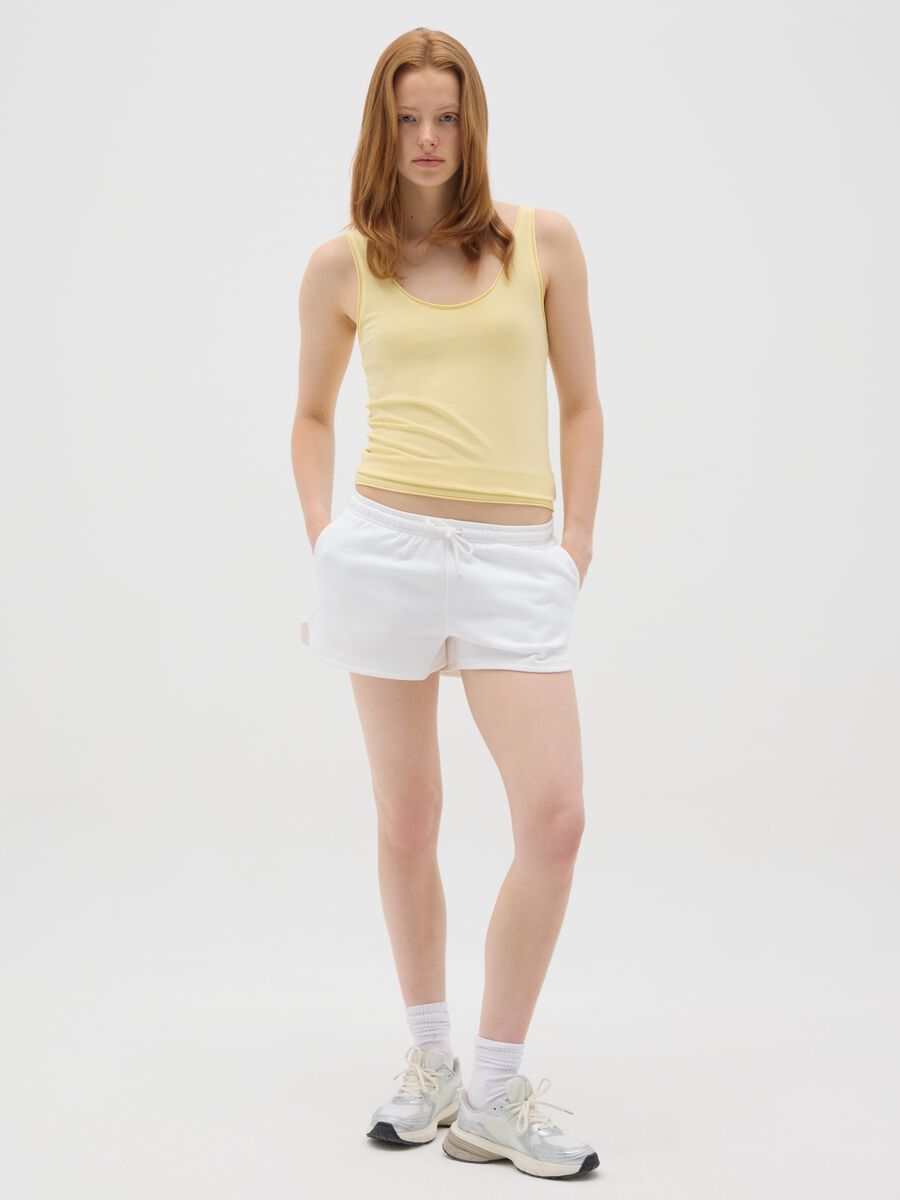Women's Yellow Cotton Tank Top Regular Fit_1