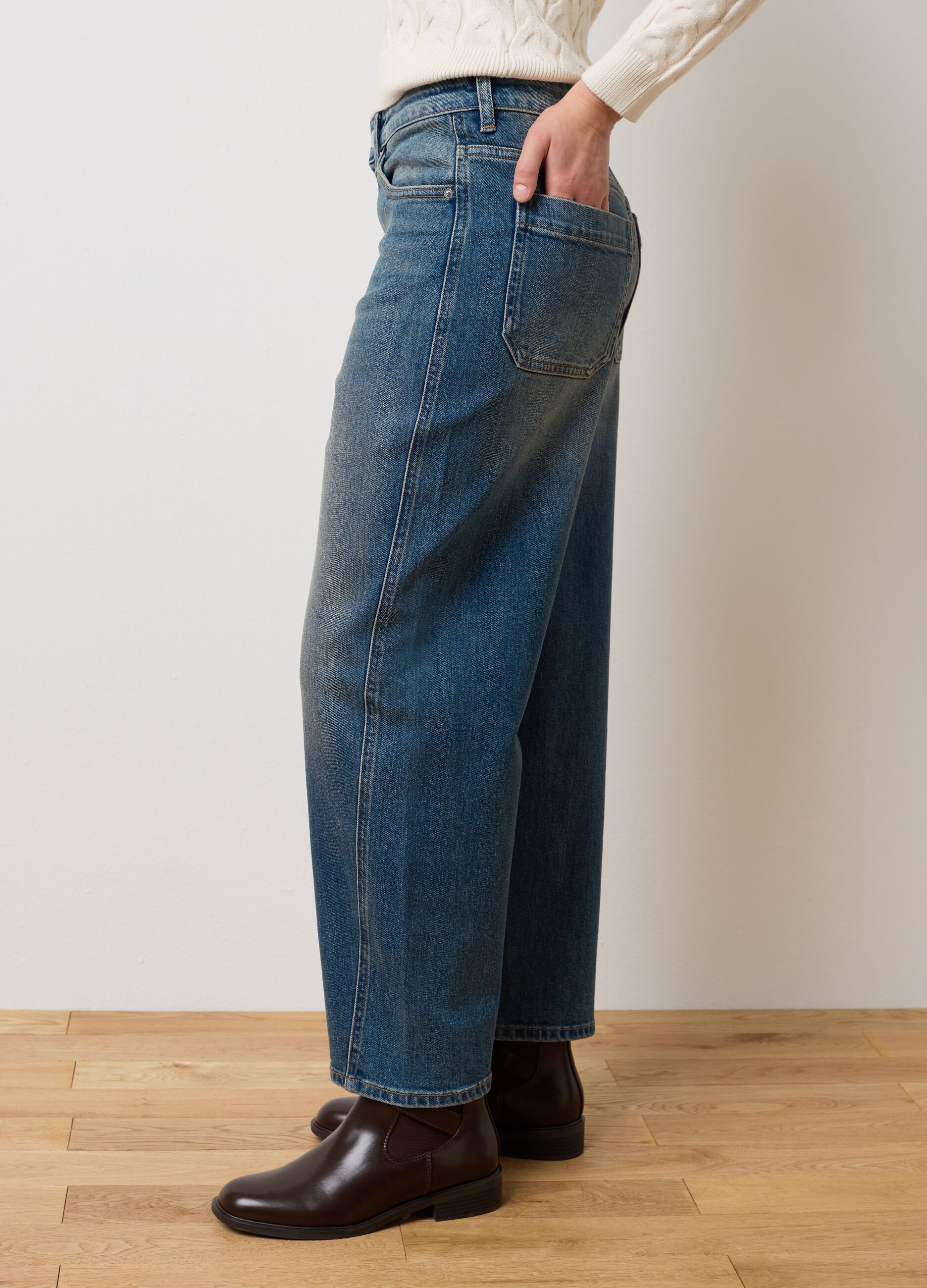 Stretch Denim Balloon Jeans