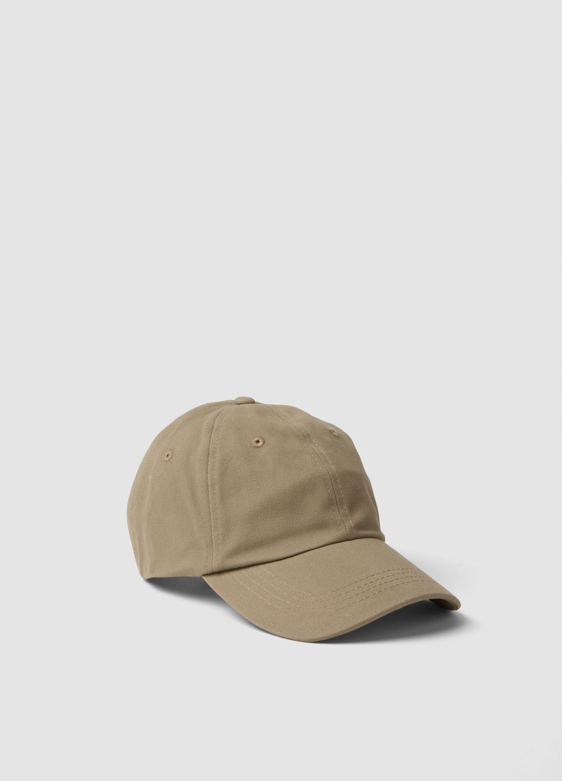 Beige pure cotton baseball cap